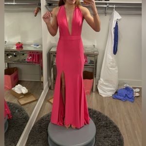Jessica angle pink prom dress
